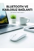 Bluetooth Kablosuz Wireless Mouse Şarjlı Sessiz Ergonomik 5000 DPI Fare thumbnail 1