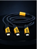 240W Çoklu Şarj Kablosu Type-C Lightning Micro USB Örgü Kablo thumbnail 4