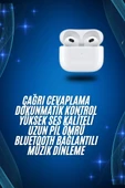 3.Nesil İOS Android Uyumlu Bluetooth 5.0 Beyaz Çağrı Cevaplama thumbnail 2