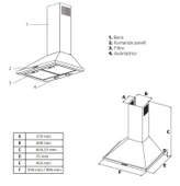 Simfer 8710 60 Cm Push Button Siyah Retro Piramit Davlumbaz thumbnail 2