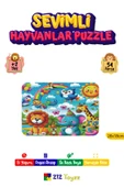 Montessori ahşap 54 parça sevimli hayvanlar puzzle thumbnail 1