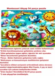 Montessori ahşap 54 parça sevimli hayvanlar puzzle thumbnail 2
