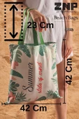 Summer Mind Desen Baskılı Plaj Çantası thumbnail 4