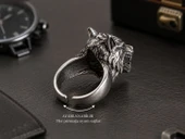 Wolf King Adjustable Ring Kurt Hükümdarı Erkek Yüzüğü thumbnail 2