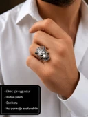 Wolf King Adjustable Ring Kurt Hükümdarı Erkek Yüzüğü thumbnail 1
