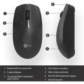 WS204 Kablosuz 1200DPI 3 Tuşlu Optik Siyah Mouse thumbnail 3