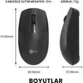 WS204 Kablosuz 1200DPI 3 Tuşlu Optik Siyah Mouse thumbnail 2