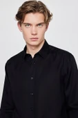 Tencel Regular Fit Gömlek Black Black S thumbnail 4