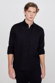 Tencel Regular Fit Gömlek Black Black M thumbnail 1