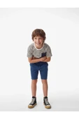Koton Erkek Çocuk Pamuklu Beli Bağlamalı Dokulu Basic Şort thumbnail 3