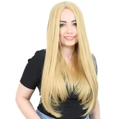 Fiber Sentetik Uzun Düz Peruk / Sarı thumbnail 1
