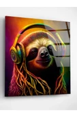 Neon Sloth Cam Tablo, Dekoratif Cam Tablo thumbnail 2