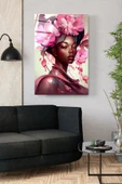 Afrikalı Kadın Cam Tablo, Dekoratif Cam Tablo thumbnail 4
