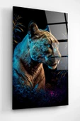 Dekoratif Puma Dekoratif Cam Tablo thumbnail 3