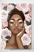 Afrikalı Kadın Cam Tablo, Dekoratif Cam Tablo thumbnail 1
