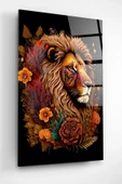 Lion Cam Tablo, Dekoratif Cam Tablo thumbnail 2