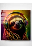 Neon Sloth Cam Tablo, Dekoratif Cam Tablo thumbnail 3