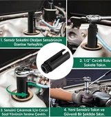 Dorf 1/2 Oksijen Sensör Seti Havalı 22MM Lambda Sensör Sökme Uzunluk 91MM thumbnail 2