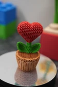 Dekoratif Kalp Çiçek 10 cm thumbnail 1
