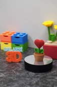 Dekoratif Kalp Çiçek 10 cm thumbnail 2