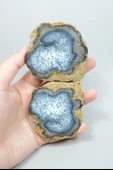 Merlinite (Dendritik Opal) - Mavi ve Beyaz Dendritik Opal Çift thumbnail 7