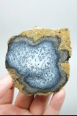 Merlinite (Dendritik Opal) - Mavi ve Beyaz Dendritik Opal Çift thumbnail 2