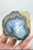 Merlinite (Dendritik Opal) - Mavi ve Beyaz Dendritik Opal Çift thumbnail 5