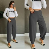 Kadın Yüksek Bel Krep Pantolon thumbnail 1