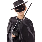 Zorro Kostüm Plastik Aksesuar Seti – Maske ve (67 cm) thumbnail 4