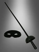 Zorro Kostüm Plastik Aksesuar Seti – Maske ve (67 cm) thumbnail 3