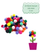 Bigpoint Renkli Ponpon 100 Adet 2cm thumbnail 2