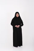 Tek Parça Namaz Elbisesi Boydan Giymeli Siyah Çantalı thumbnail 1