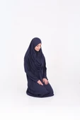 Tek Parça Namaz Elbisesi Boydan Giymeli Lacivert Çantalı thumbnail 6