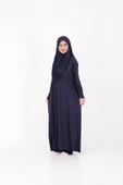 Tek Parça Namaz Elbisesi Boydan Giymeli Lacivert Çantalı thumbnail 3