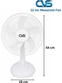 CVS DN 91059 12''ınc Masaüstü Vantilatör Beyaz thumbnail 3