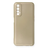 Realme 7 Kılıf First Silikon - Gold thumbnail 4