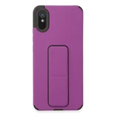 Xiaomi Redmi 9a Kılıf Mega Standlı Silikon - Mor thumbnail 3