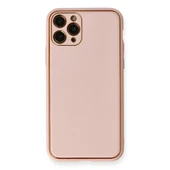 Apple İphone 11 Pro Kılıf Coco Deri Silikon Kapak - Pembe thumbnail 6