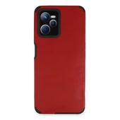 Realme C35 Kılıf Loop Deri Silikon - Kırmızı thumbnail 2