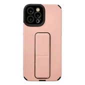 Apple İphone 12 Pro Max Kılıf Mega Standlı Silikon - Pudra thumbnail 7