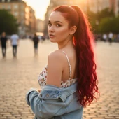 Bağlamalı Dalgalı At Kuyruğu / Kızıl thumbnail 1