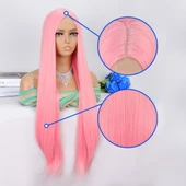 Şeker Pembesi Ekstra Uzun Tül Peruk thumbnail 5