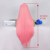 Şeker Pembesi Ekstra Uzun Tül Peruk thumbnail 6