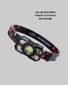 Şarj Edilebilir LED Far Hareket Sensörlü 5 Modlu Outdoor Yeni Nesil thumbnail 4