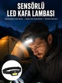 Sensörlü Kamp Lambası Ayarlanabilir Kafa Lambası Kafa Bantlı Yeni Nesil thumbnail 1