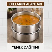 3'lü Metal Sefer Tası - Paslanmaz Çelik - 16 cm thumbnail 4