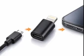 iPhone XR Uyumlu Android Micro USB Şarj Kablosunu iPhone Lightning e Çevirici thumbnail 1