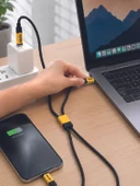 240W Çoklu Şarj Kablosu Type-C Lightning Micro USB Örgü Kablo thumbnail 2