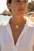 Güneş Model Gold Renk Choker Kadın Kolye thumbnail 2