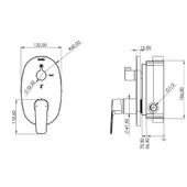 Tenedos 2+1 Yönlü Banyo Panel+Batarya Oval-Siyah thumbnail 2